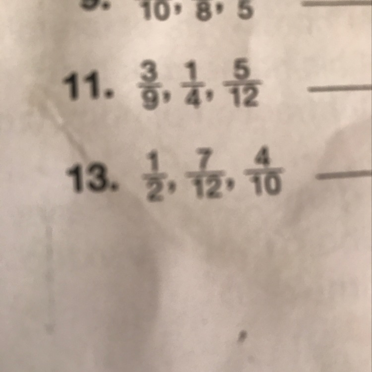 Does anyone know how to to order these fractions from least to greatest-example-1