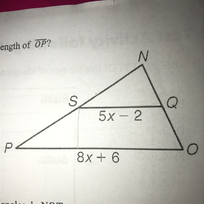 Lenght of segment OP-example-1