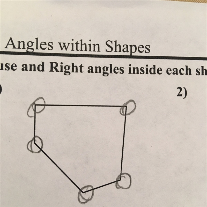 Number of acute, obtuse and right angles inside each shape-example-1