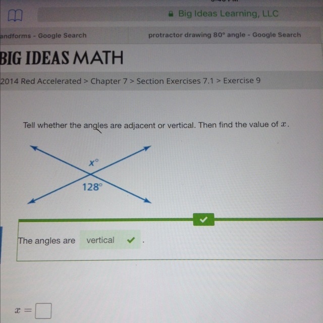 What is the value of x-example-1