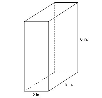 What is the volume of the right prism? A. 17 in3 B. 68 in3 C. 108 in3 D. 168 in3-example-1