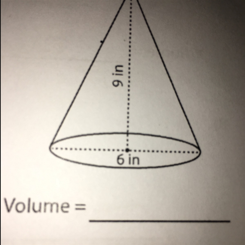 What is the volume of the cone-example-1