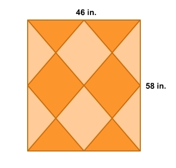 Janet made the rectangular quilt below. What is the area of the quilt? A. 104 in. B-example-1