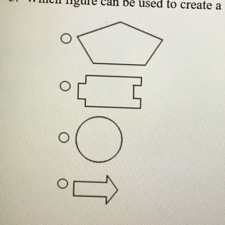 Which figure can be used to create a tessellation? A? B? C? D?-example-1