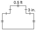 What is the total perimeter of this figure in inches? 31.5 in. 45 in. 28.5 in. 42 in-example-1