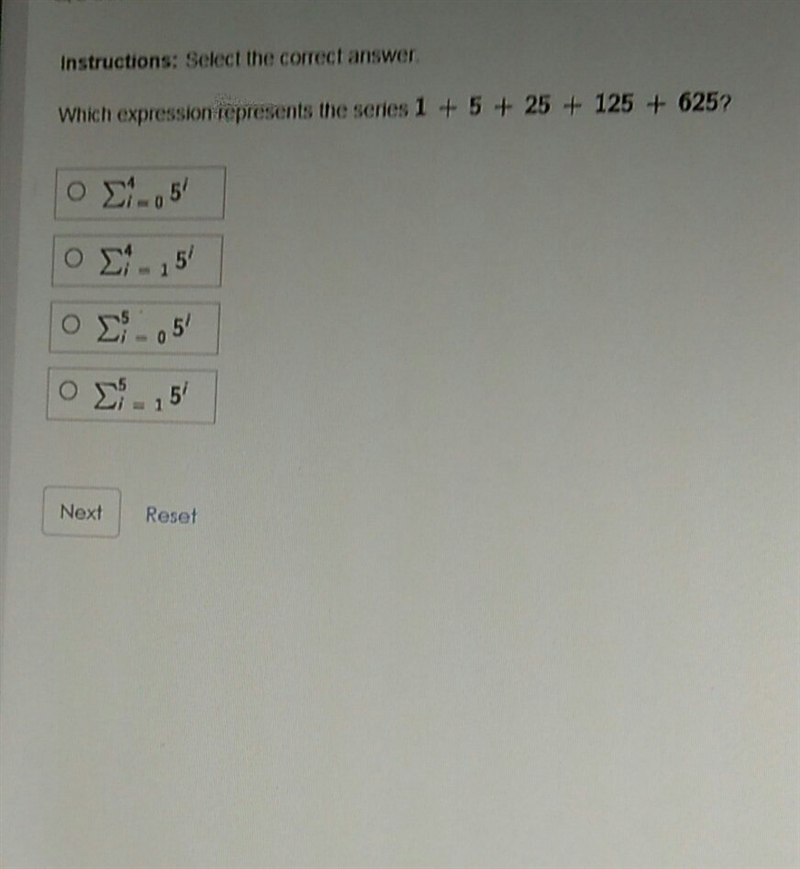 Which expression represents the series-example-1