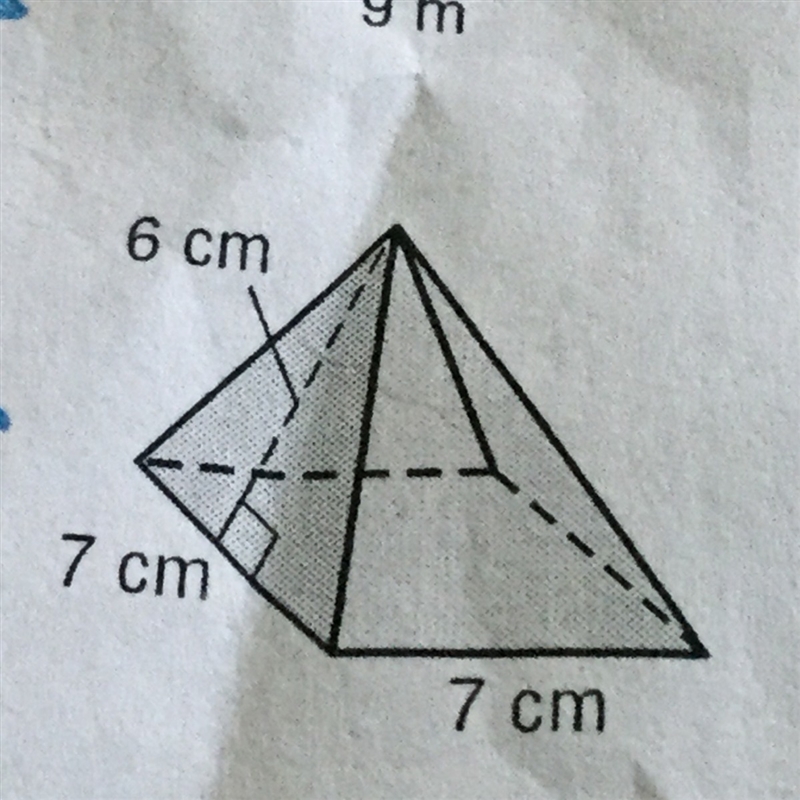 What is the surface area of the square pyramid? Please show work instead of just giving-example-1