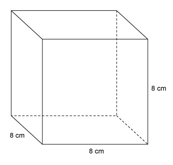 What is the capacity of the cube in milliliters? A. 512 mL B. 384 mL C. 64 mL D. 24 mL-example-1