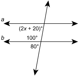 For what value of x is line a parallel to line b? x=? URGENT THANKSSSS-example-1