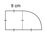 A quarter circle is attached to the side of a square as shown. What is the best approximation-example-1