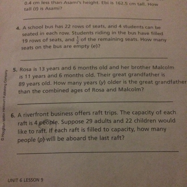 I need help please and fast (5th grader) on numbers 4, 5, 6-example-1