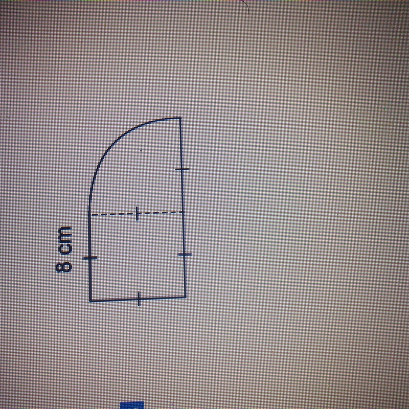 A quarter circle is attached to the side of a square as shown. What is the best approximation-example-1