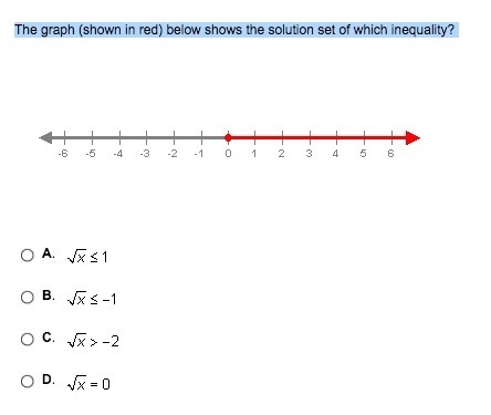 The graph (shown in red) below shows the solution set of which inequality?-example-1