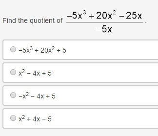 Find the quotient of the quantity negative 5 times x to the 3rd power plus 20 times-example-1