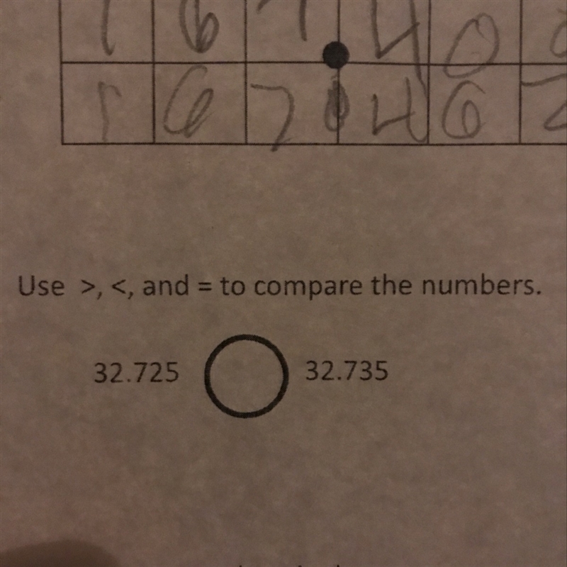 Is 32.725 greater or lesser then 32.735-example-1