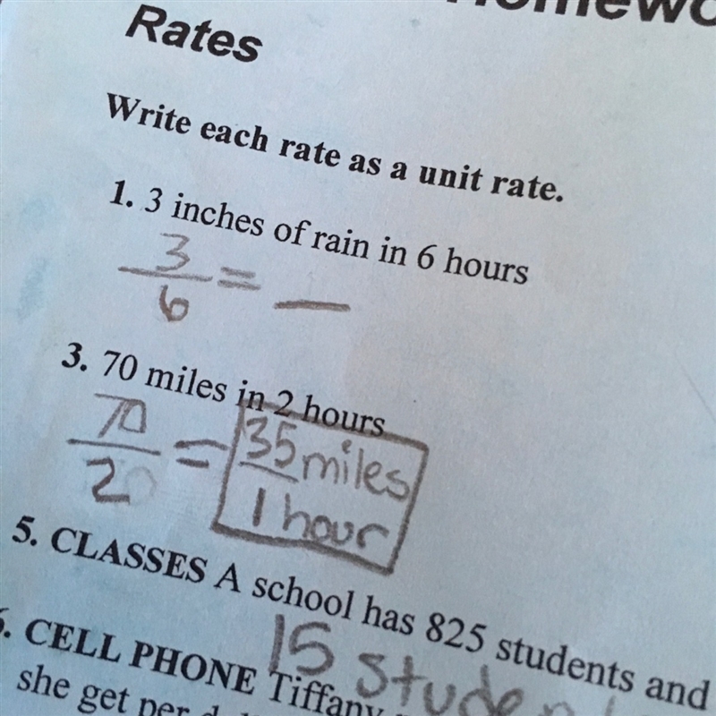 What is the unit rate for 3 inches of rain in 6 hours?-example-1