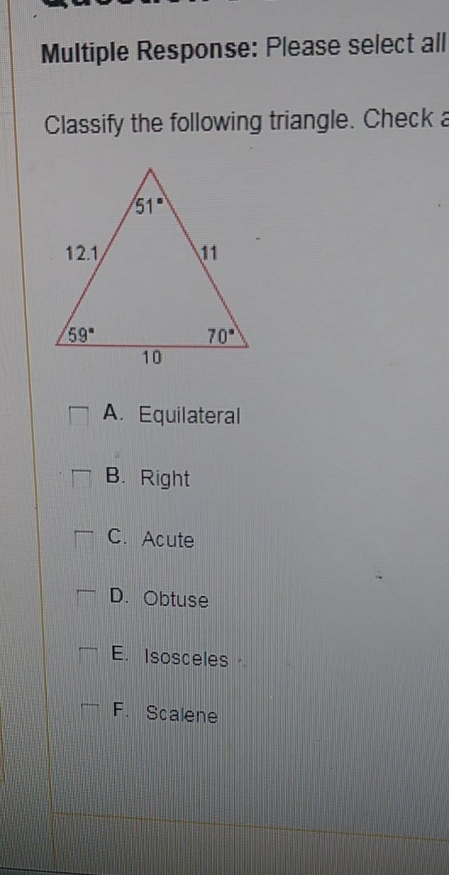 Classify the following triangle check all that apply-example-1