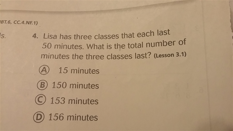 Lisa has three classes that each last 50 minutes what is the total number of minutes-example-1