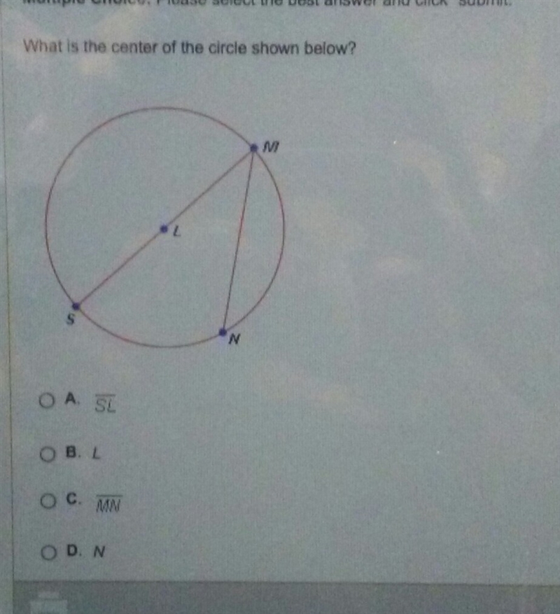 What is the center of the circle shown below-example-1