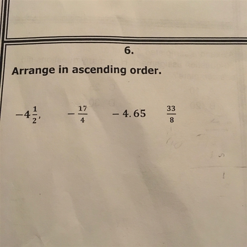 Have to arrange this to least to greatest-example-1