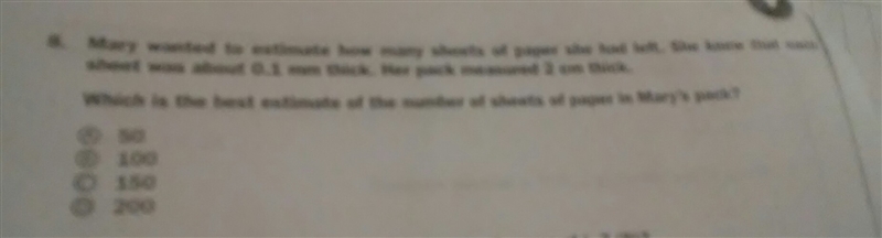 I will have a lot of questions tonight "Mary wanted to estimate how many sheets-example-1