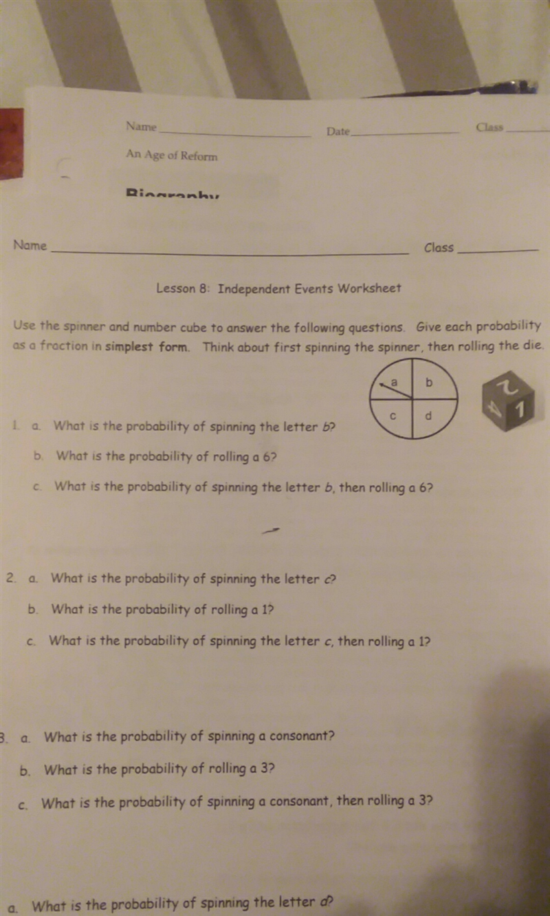 Now it says what is the probability of rolling a 6?-example-1