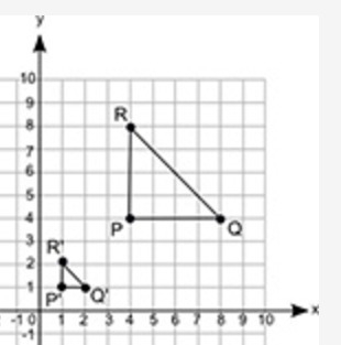 I Need this ASAP .Triangle PQR is transformed to similar triangle P'Q'R'.What is the-example-2