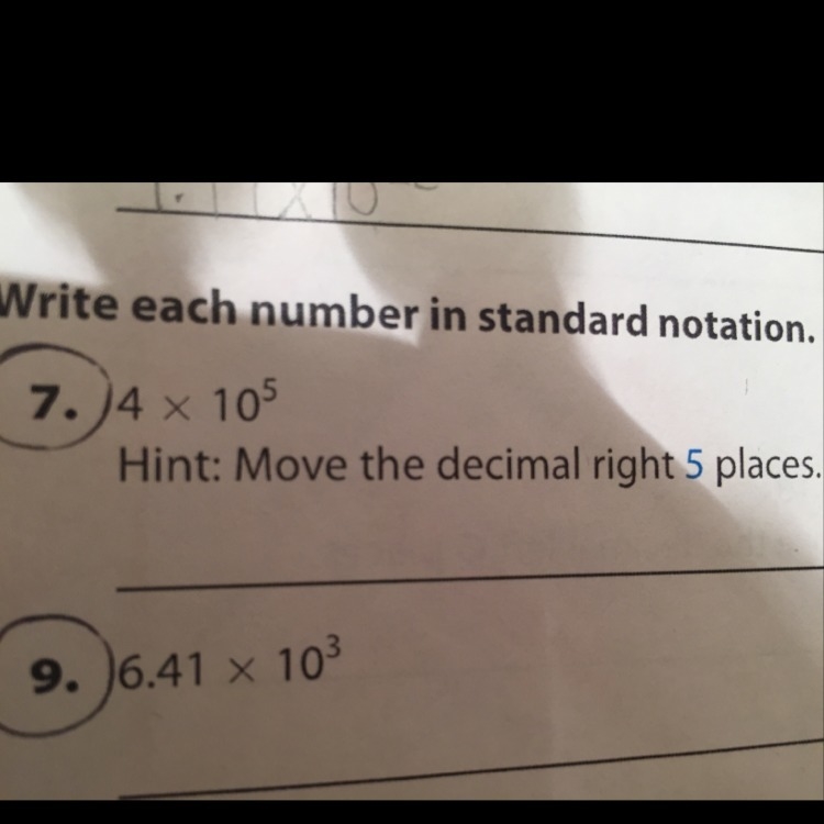 What is 4× 10 in standard notation-example-1