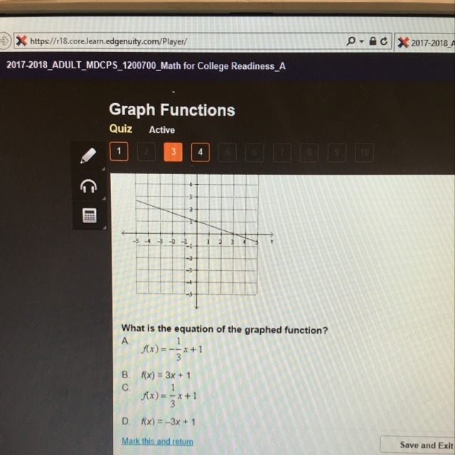 What is the equation of the graphed function?-example-1