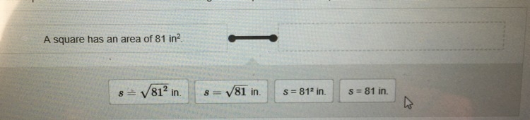 The area of a square can be found using the equation A = s², where A is the area and-example-1