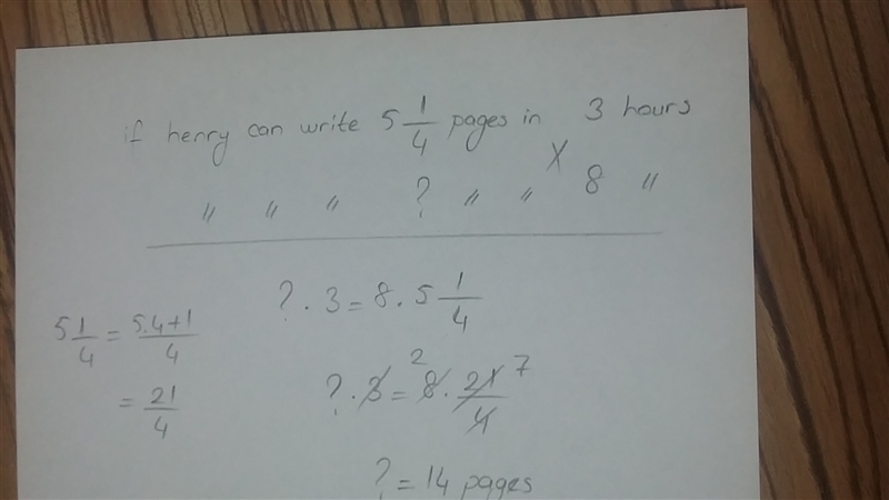 henry can write 5 1/4 pages of his novel in 3 hours.at this rate, how many pages can-example-1