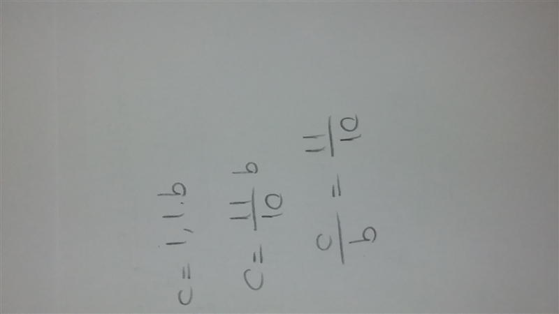 The total cost, c, in dollars, of b bottles of water is c = 1.1b. What is the constant-example-1