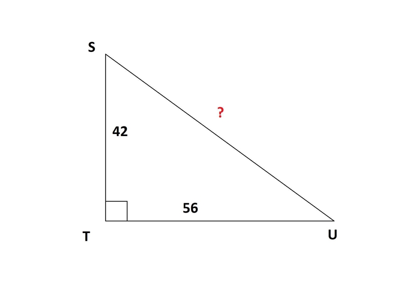 Look at triangle STU: A right triangle STU is shown with the right angle at T. The-example-1