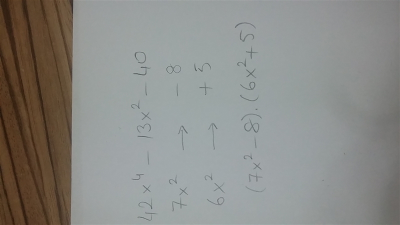 42x(raise to 4) - 13x² - 40-example-1