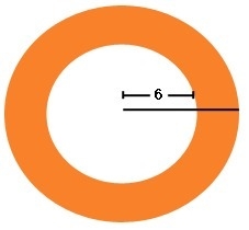 If the combined area of the white and orange regions is 100π, what is the area of-example-1