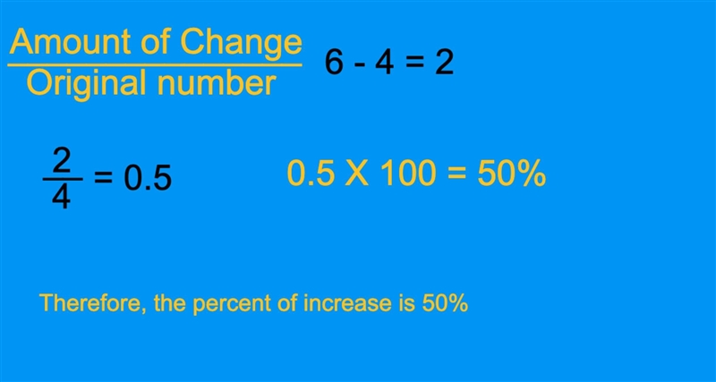 If a value increases from 4 to 6 what is the percent of increase-example-1