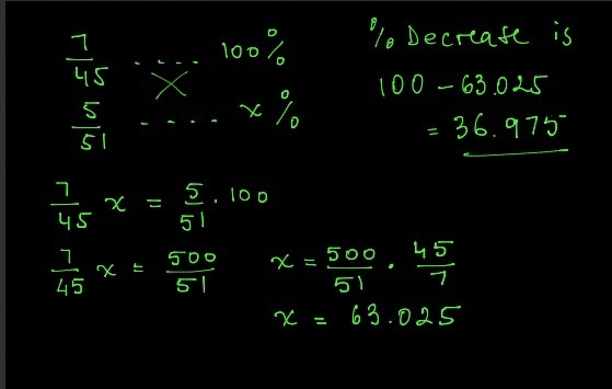 What is the percent decrease of 7:45 to 5:51-example-1