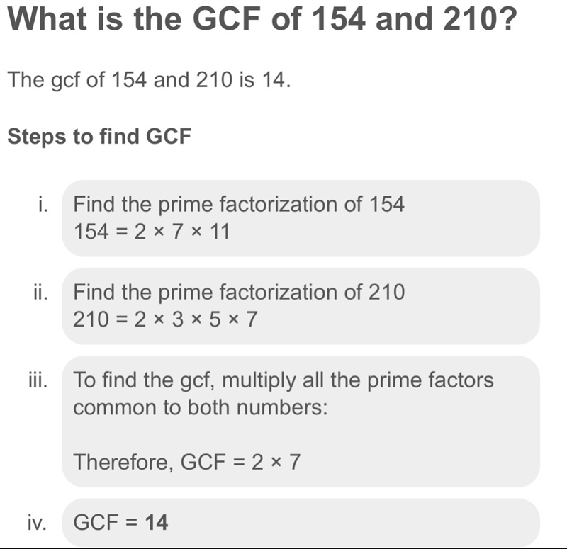 Gcf of 154 and 210 explain your gcf-example-1