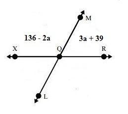 Given that ∠XQR = 180° and ∠LQM = 180°, which equation could be used to solve problems-example-1