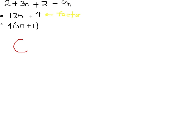 Which expression is equivalent to 2 + 3n + 2 + 9n? A.16n B.3n + 8 C.4(3n + 1) D.4(3n-example-1