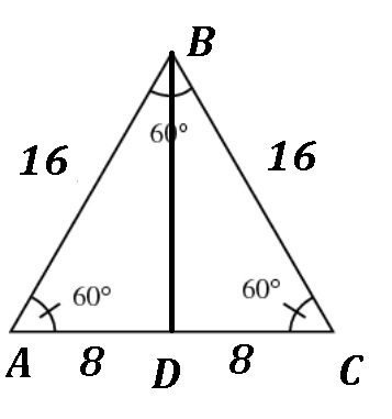 triangle MNO is an equilateral triangle with sides measuring 16 units What is the-example-1