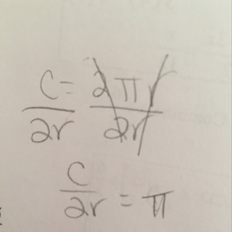 C=2πr. Solve for π.-example-1