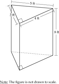 A triangular prism has base that is a right triangle. What might the dimensions of-example-1