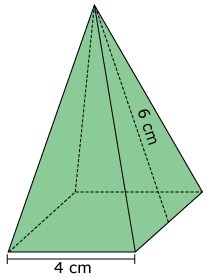 paul has a paperweight shaped like a square pyramid shown what is the total area in-example-1