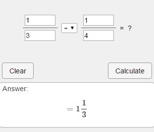 One third divided by one fourth-example-1