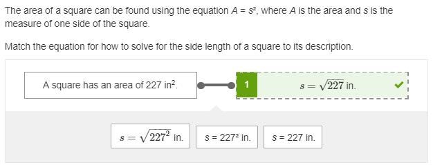 The area of a square can be found using the equation A = s², where A is the area and-example-1