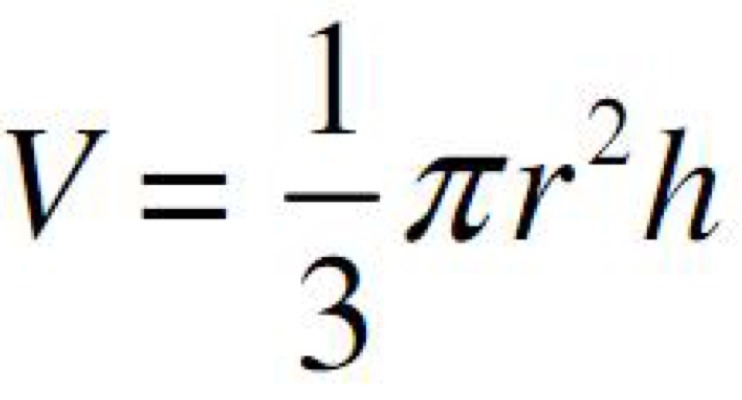 Can someone please tell me the formula for finding the volume of a cone-example-1