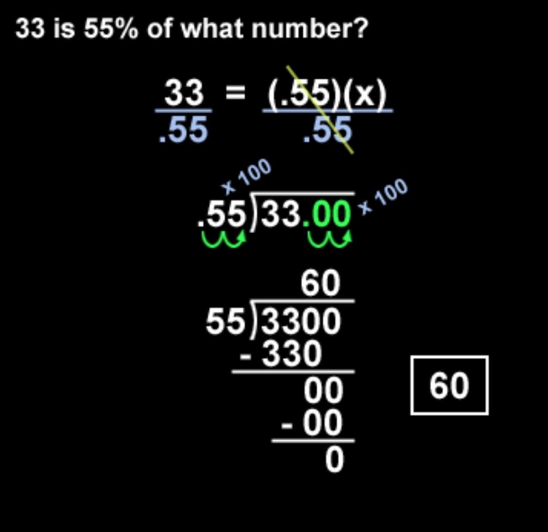 33 is 55% of what number-example-1