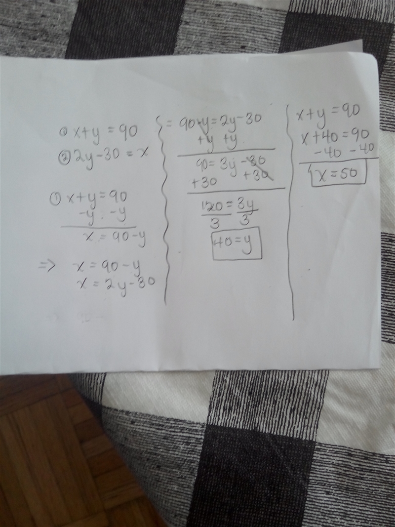 The sum of the measures of angle X and angle Y is 90. If the measure of angle X is-example-1