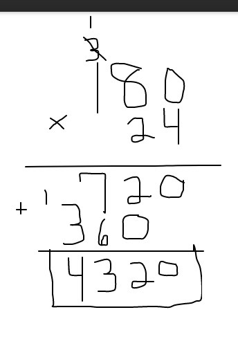 Explain the steps on how to do 180 x 24 please-example-1